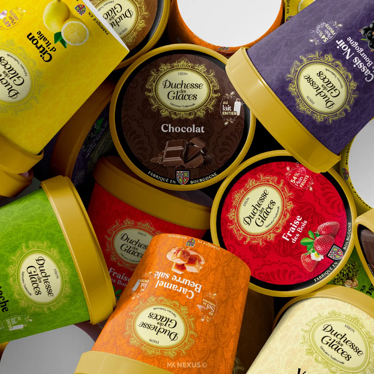 Refonte packaging gamme Duchesse des Glaces par agence MK Nexus - Dijon